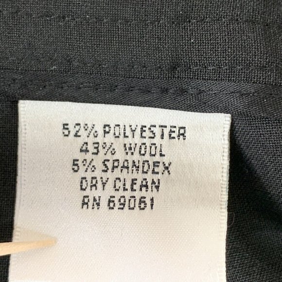 Talbots Stretch Pants Womens Size 12 Black Slacks Hip Zip Button Close Pleats - Picture 9 of 9